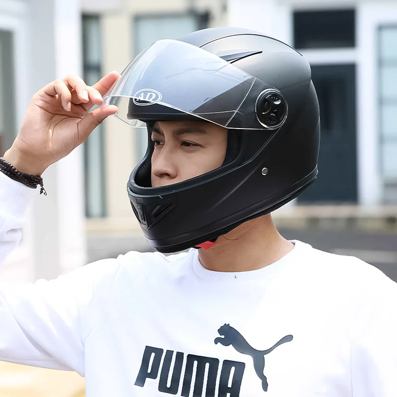 الإعلان كامل الوجه خوذات السباق شتاء دافئ مزدوج قناع دراجة نارية خوذة دوت دراجة نارية خوذة رياضية