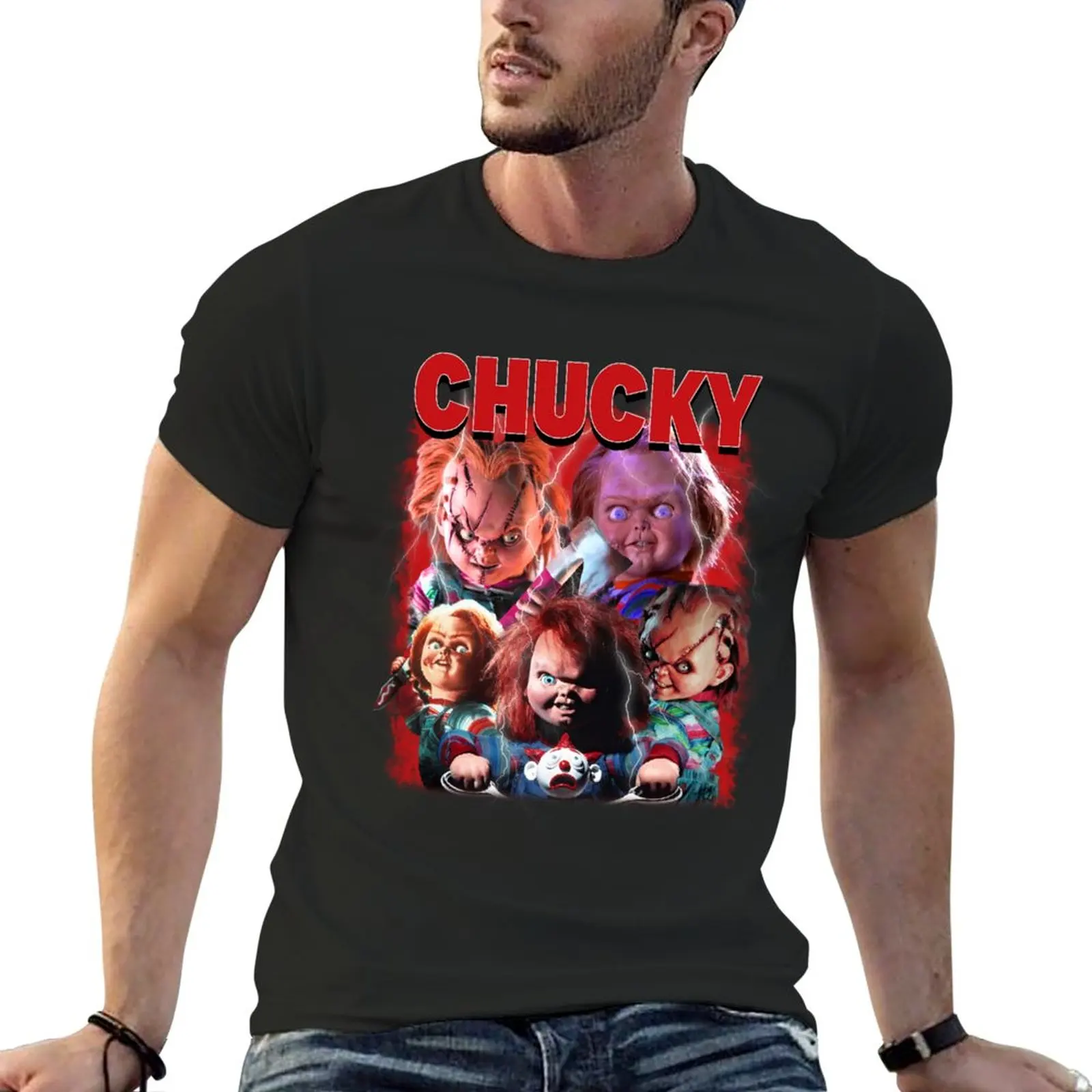 

New Halloween chucky horror, chucky T-Shirt man clothes plus size t shirts vintage t shirt T-shirt men