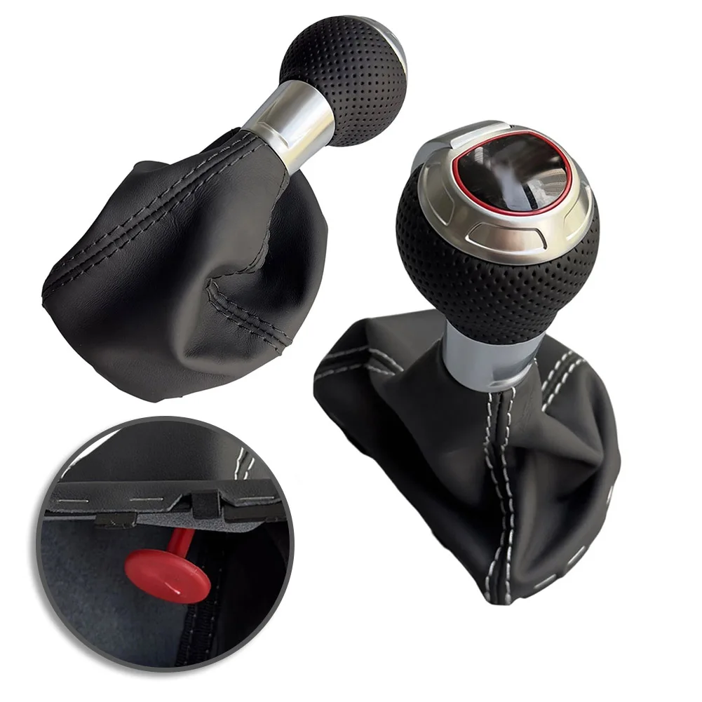 

Car Interior Upgrade Gear Shift Knob For Interior Customization Precision Fit Easy Installation Leather ABS Construction
