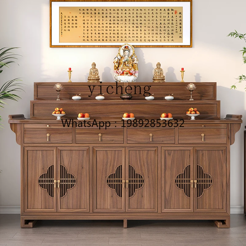 AA  black walnut shrine offering table, shrine incense case household temple hall offering table