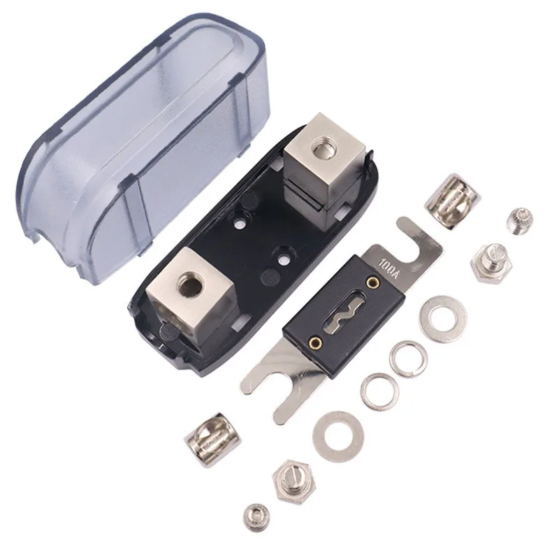 ANL Fuse Holder Bolt-on Fuse Automotive Fuse Holder with100A 150A 200A 250A 300A Fuse AMP 0GA/4GA Wiring Hole