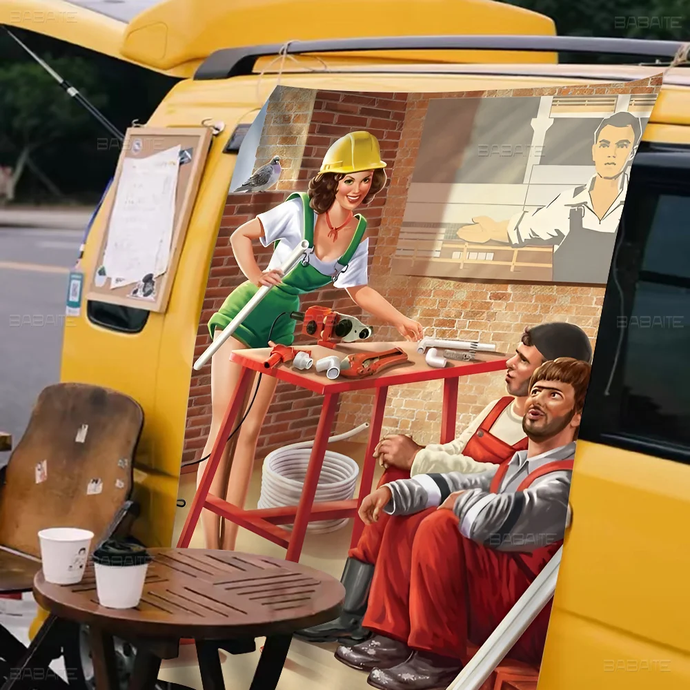 СССР CCCP Pin Up Girl, флаги большого размера с принтом, интересные украшения для дня рождения, баннер