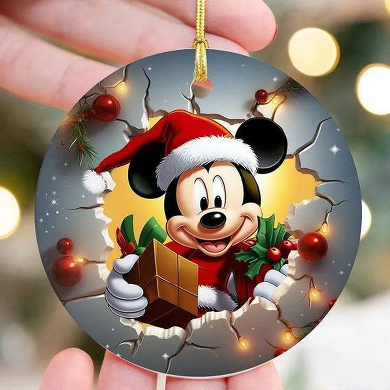 Caliente 2d Disneymickey Minnie Mouse coche decoración de dibujos animados adorno colgante hogar decoración para fiesta de Navidad juguetes regalo de Navidad