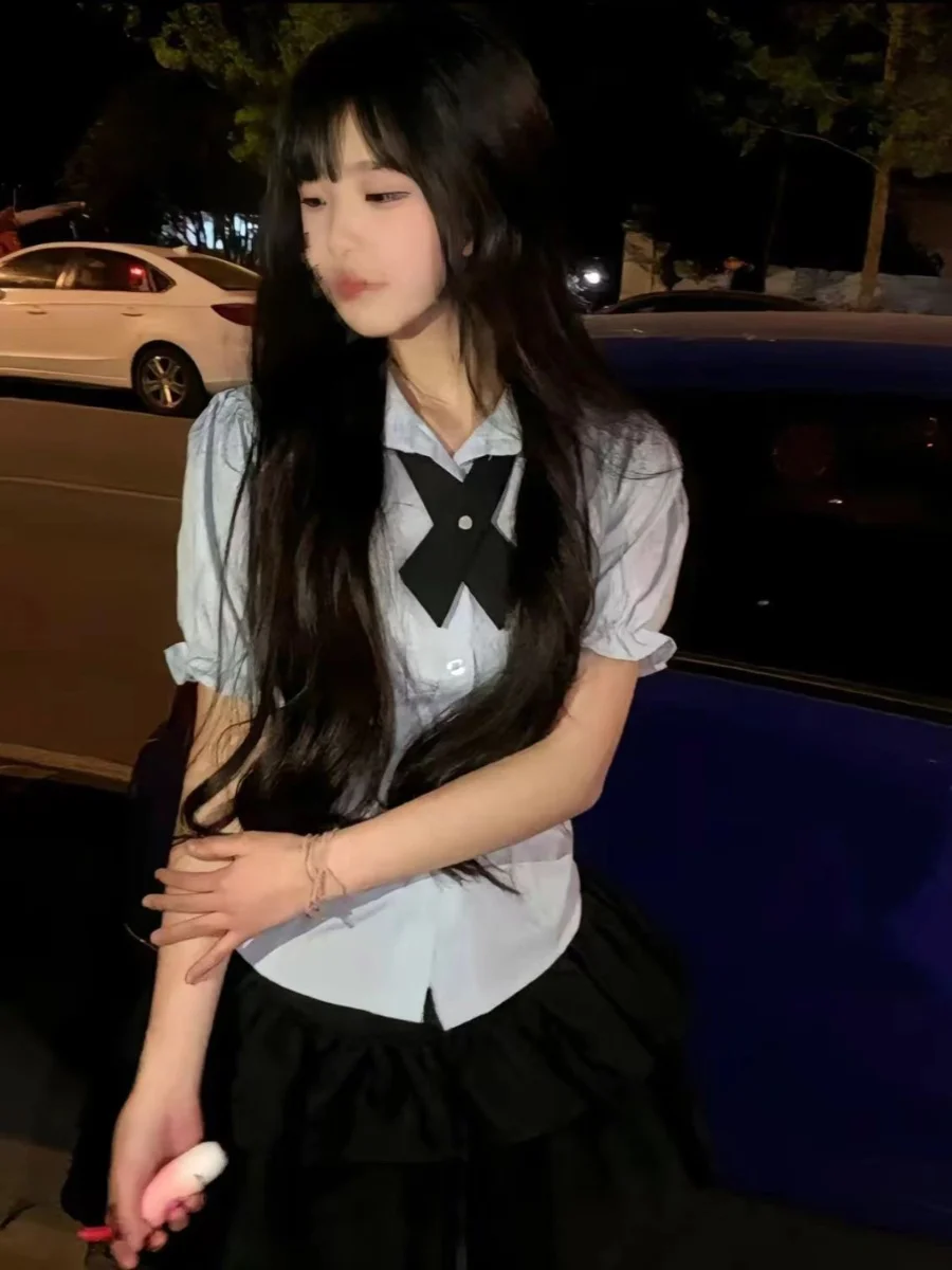 

Новый комплект 2024 Pure Desire: женская юбка-шорты в японском стиле JK, модный двухсекционный комплект...