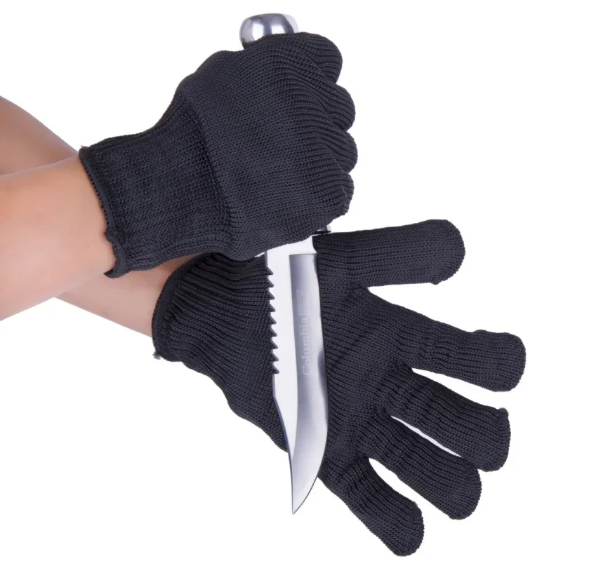 Steel Wire Grade 5 Anti-cut Outdoor Hunting Fishing Cut Resistant Gloves Hand Protect Metal Mesh Breathable Gloves