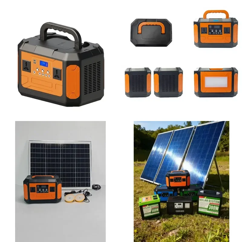 1000W Lithium Ion Portable Power Station with Pure Sine Wave Inverter MPPT Controller Solar Panel Flashlight for Camping