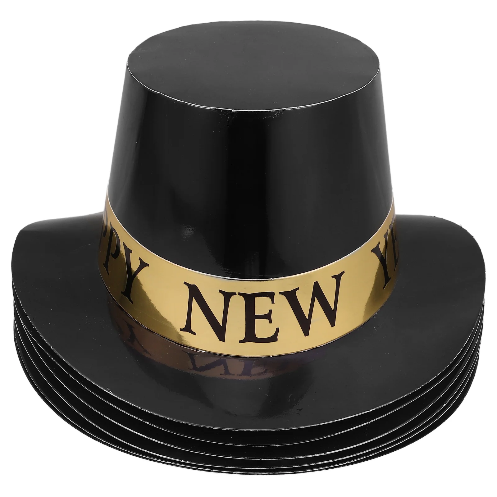 

6 Pcs Party Hats Black Gold New Years Eve Makeup Costume Props Golden Happy