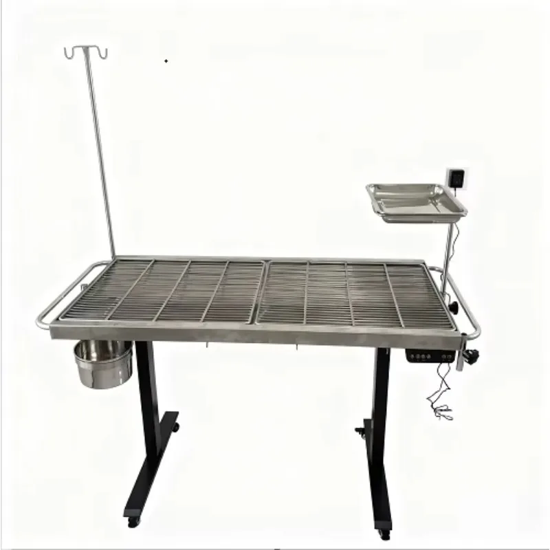 Electric Lifting Animal Operating Table Anti Rust Stainless Steel With Tie Down Hooks for Pet Operation