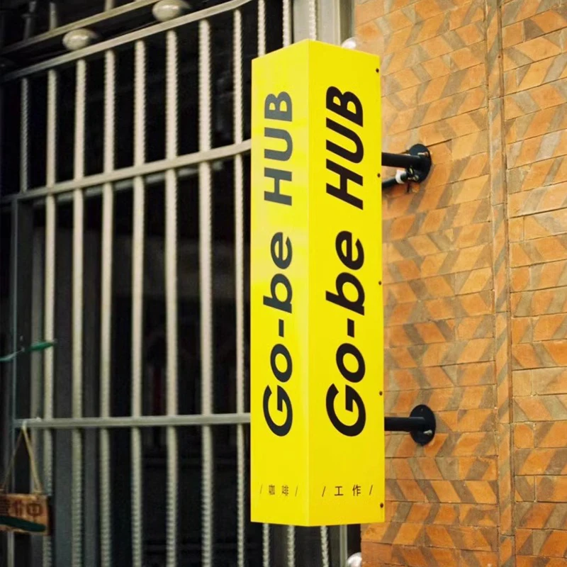 Customized high-brightness metal light box signs, wall-mounted storefront signs, with hanging installation