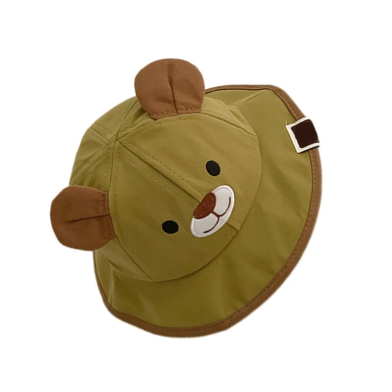 verão bonito urso orelhas balde chapéu para o bebê larga infantil bacia bonés fashionabe desenhos animados