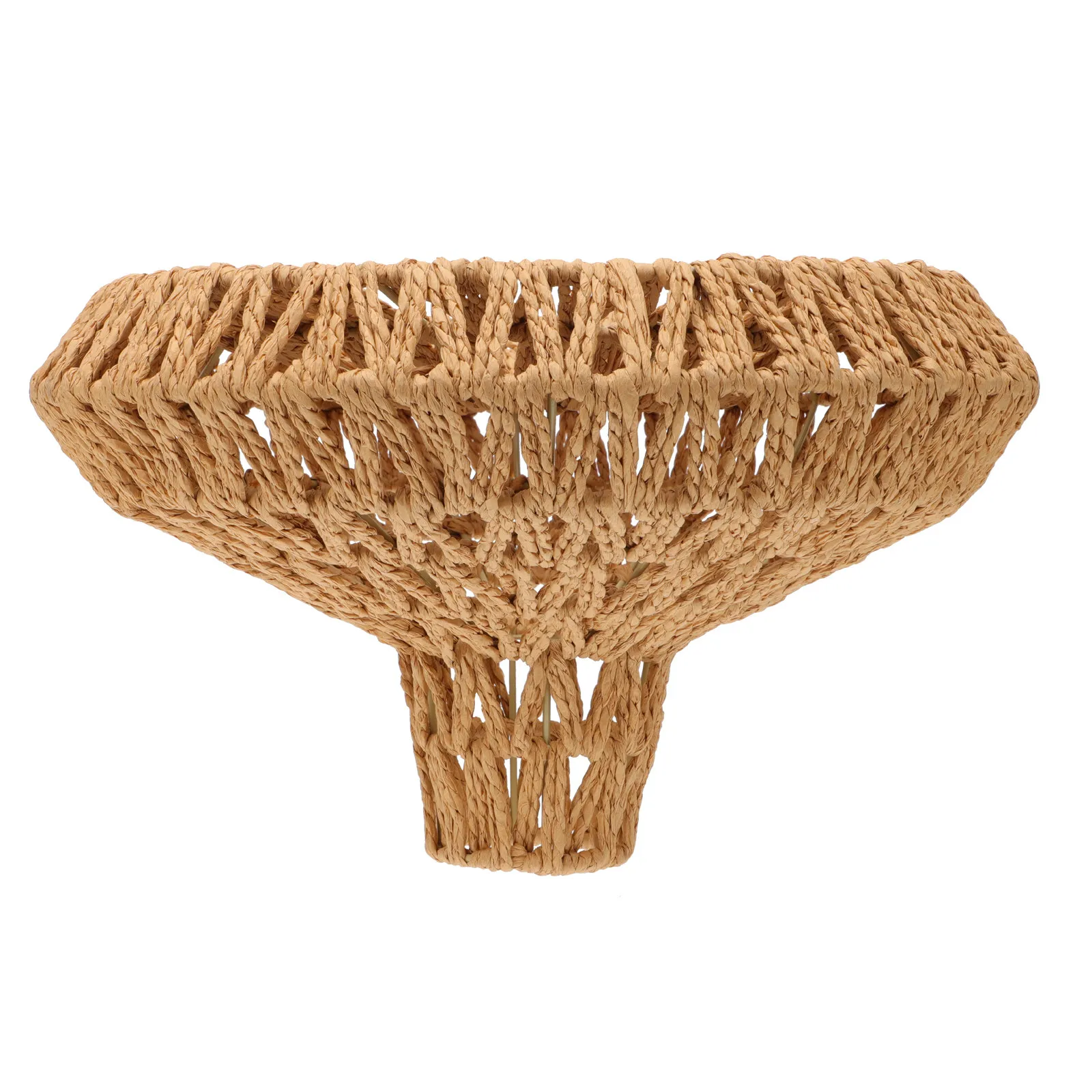 Hand Woven Simple Craft Lampshade Nordic Style Paper Weaving Ceiling Light Cover Decorative Lamp Accessory
