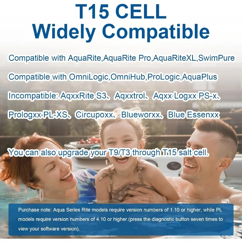 T15 Series Compatible with Hayward T15 Cell,3 Years Customer Service,for Pool up to 40,000 Gallons,Compatible with Aqu