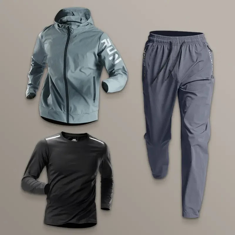 Men's Sportswear Set Quick-Dry Running Clothes Fitness Wear Morning Run Clothing Spring Autumn Basketball Training Jacket