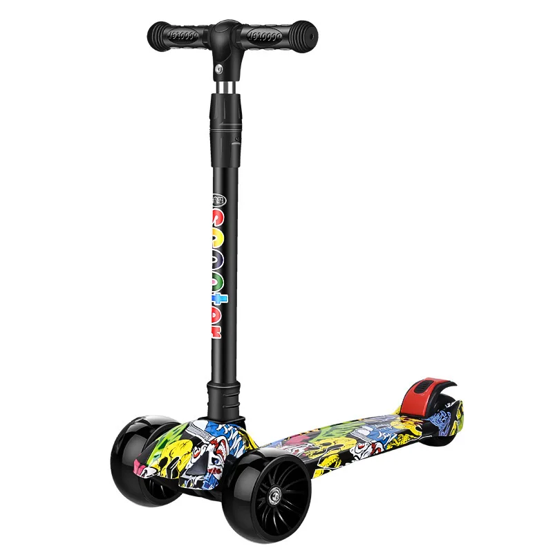 Hot Selling Portable Foldable Height Adjustable 3 Wheels Kids Kick Pedal Scooter for Boys Girls