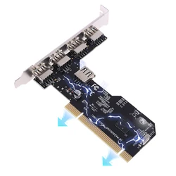 5 Ports USB 2.0 PCI Hub Controller Expansion Card 480Mbps Internal USB 2.0 PCI Card Desktop Converter Card NEC720101 Chipset