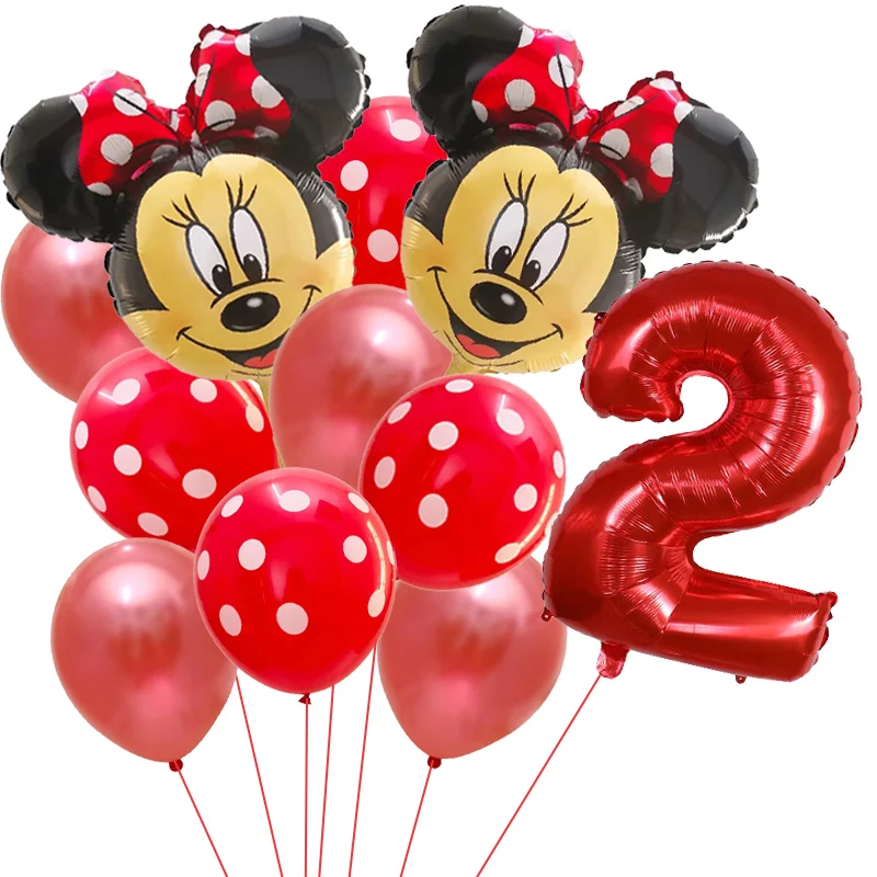 Disney-Balões de Mickey e Minnie Mouse para Crianças, Baby Shower, Decorações de Festa de Aniversário, Brinquedos Clássicos, Air Gift, 11 peças