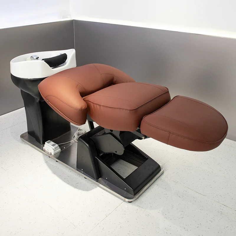 Salon shampoo chairBarber store spa massage chairSalon furnitureElectric massage shampoo chair with basin