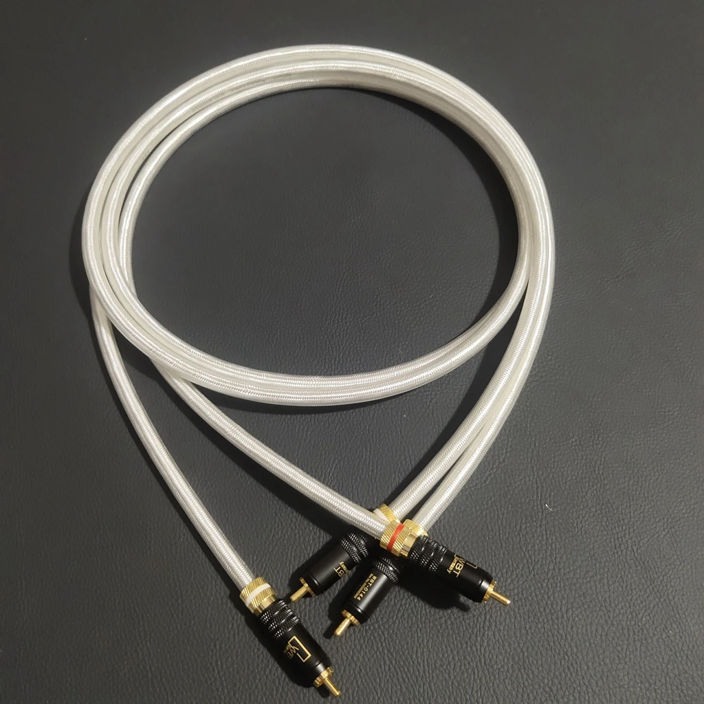 High Quality QED High-purity OCC silver-plated conductor Audiophile RCA Interconnect Cable with WBT 0144 RCA Plug Audio line