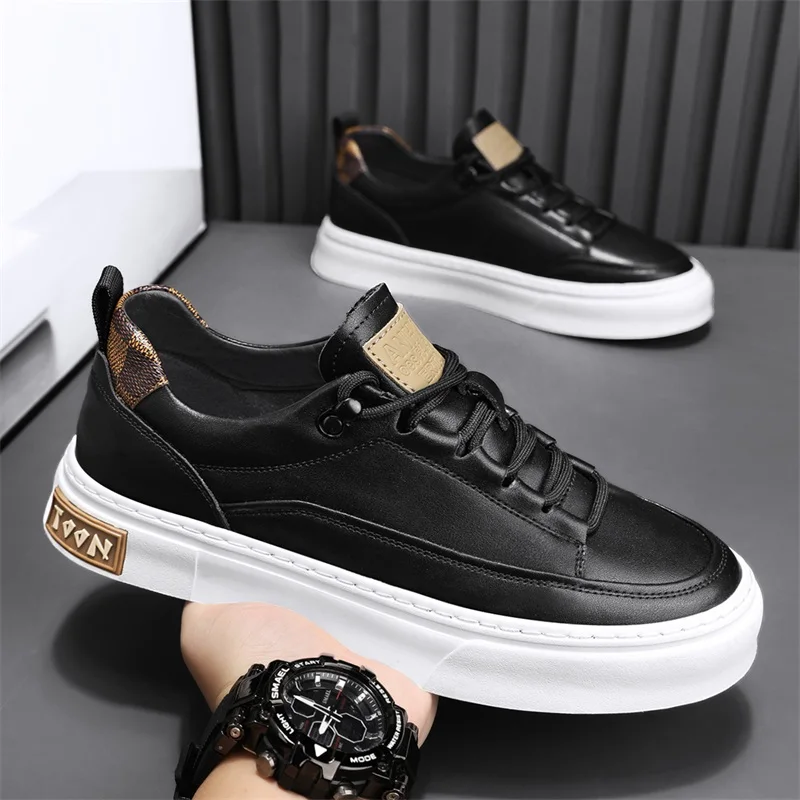 

Shoes For Men's 39-44 Fashionable Simple Sneakers Retro Casual Leather Shoes British Elegant Flat Men's Sneakers