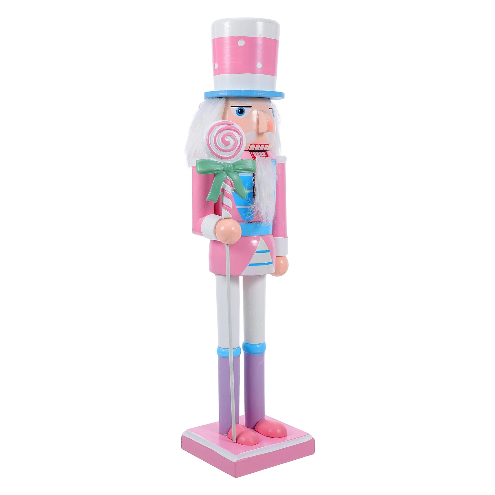

38Cm Wooden Nutcracker Soldier Christmas Decoration Handmade Natural Wood Nutcracker Figure Ornament For Holiday Table