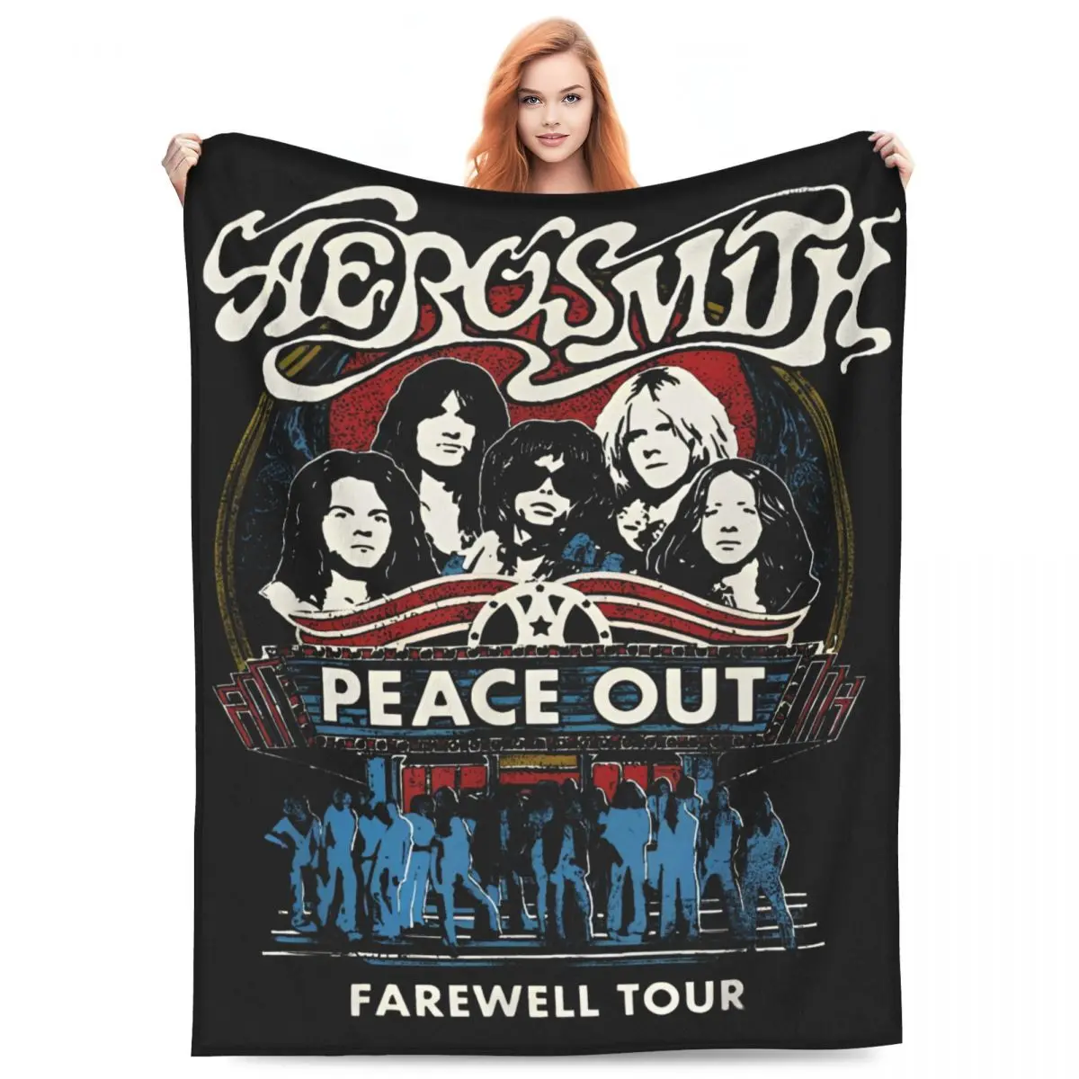 

Aerosmith Farewell Tour Band Music Blanket Velvet Comfortable Super Soft Throw Blanket for Bedroom Rug Piece