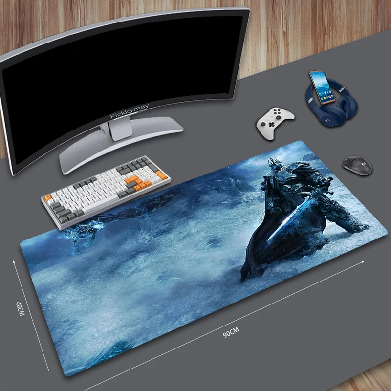 Large Mousepad Gamer Mousepads Keyboard Mat Lich King Desk Rug World Of Warcraft Pc HD Desk Mats Company Mouse Pad For Gift