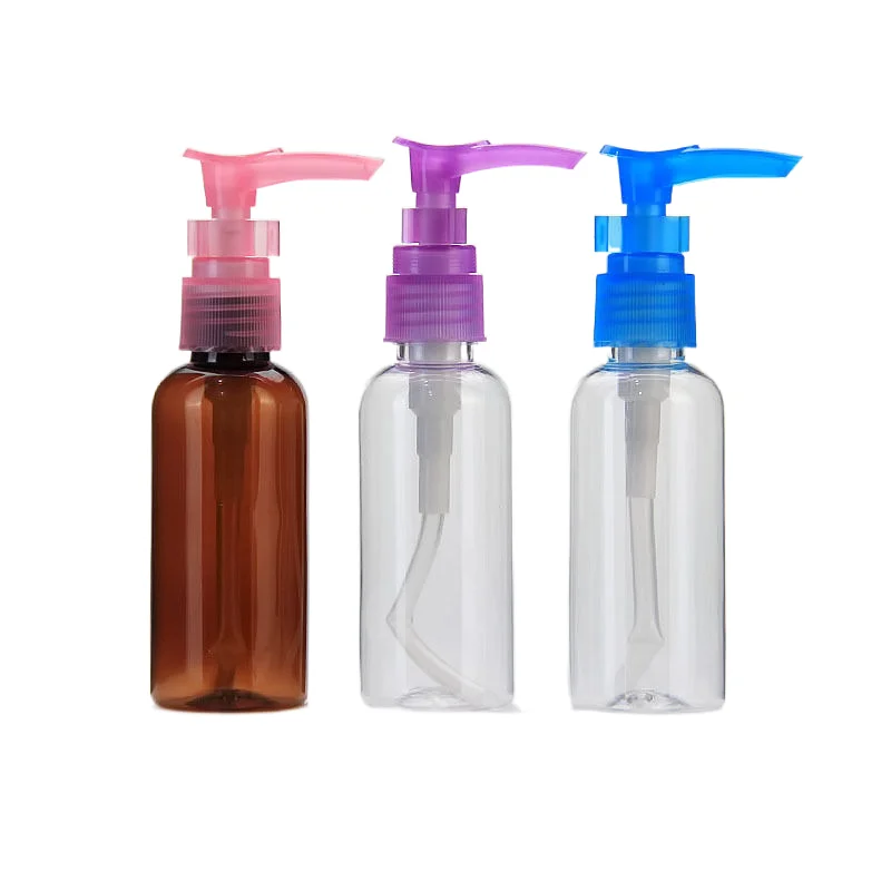 5Pcs 30ml/50ml/100ml Empty Plastic Transparent Travel Bottles Pump Bottle Lotion Dispenser Containers For Shampoo Liquid Soap