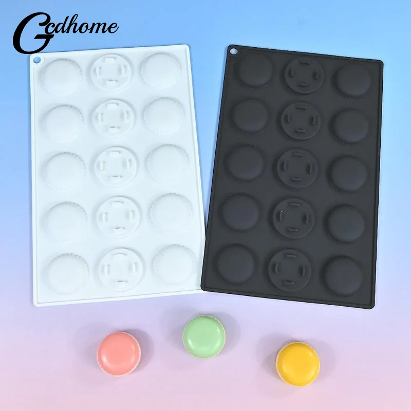 15-hole Macaron Silicone Baking Mold Ideal Non-Stick Tray for French Pastries Chocolate Cookies and More