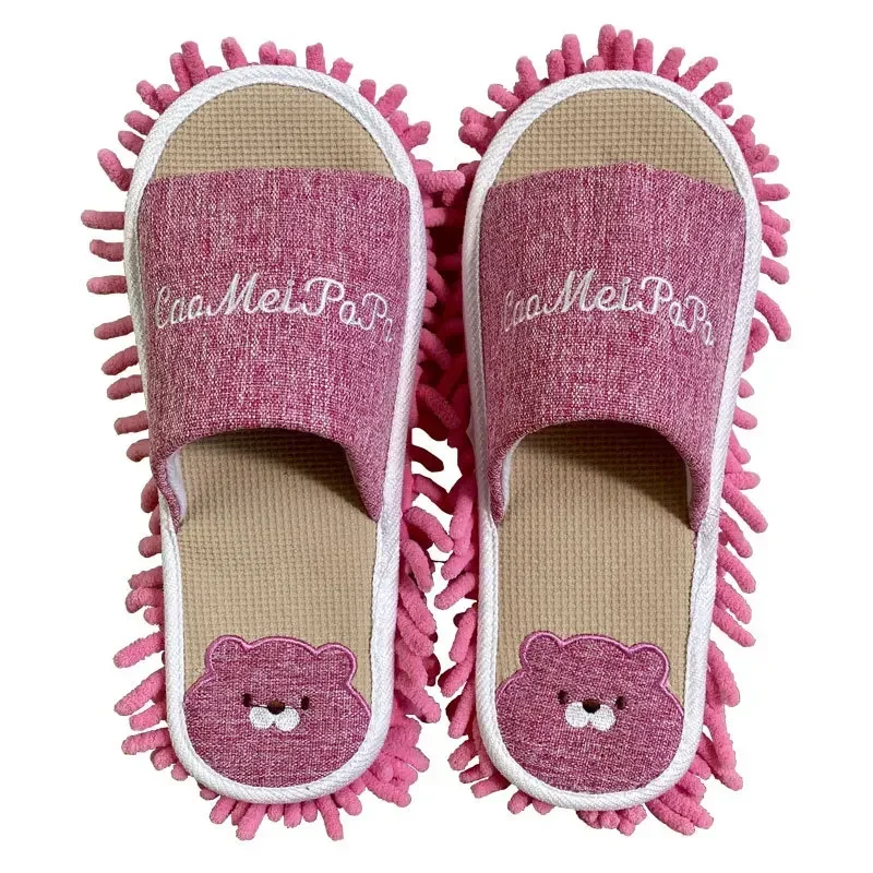 1 Paar Mikrofaser-Reinigungsmop-Hausschuhe, waschbare Bodenreinigungs-Hausmop-Schuhe, Staubwisch-Hausschuhe, Werkzeug und Zubehör zur Schmutzentfernung – Detail 6