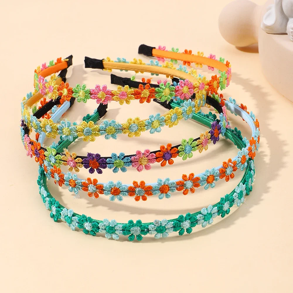 Ins Daisy Colorful Hair Hoop Girl Delicate Broken Bangs HairBand Children Daily Party Dress Up Hair Accessories Gift