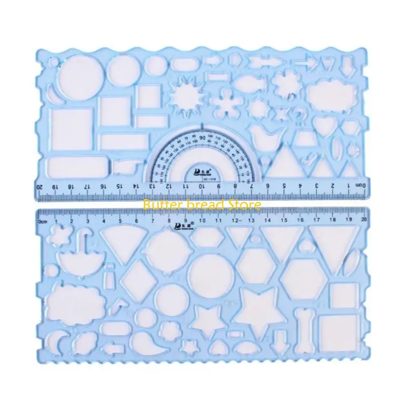 W89C 2PCS Houl-Out-Vorlagen Herrscher Kaleidoskop Schablonen 30 für kreative Muster für Jungen Mädchen Kinder Erwachsene Desig