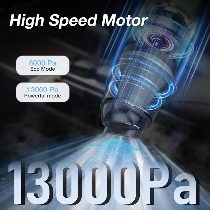 A74G-Mini aspiradora portátil 13000 PA inalámbrica para coche potencia de succión de mano para coche, hogar, oficina y pelo de mascota