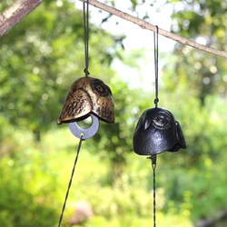 Japanese Furin Wind Chime Nanbu Cast Iron Iwachu Owl Wind Bell Garden Decor