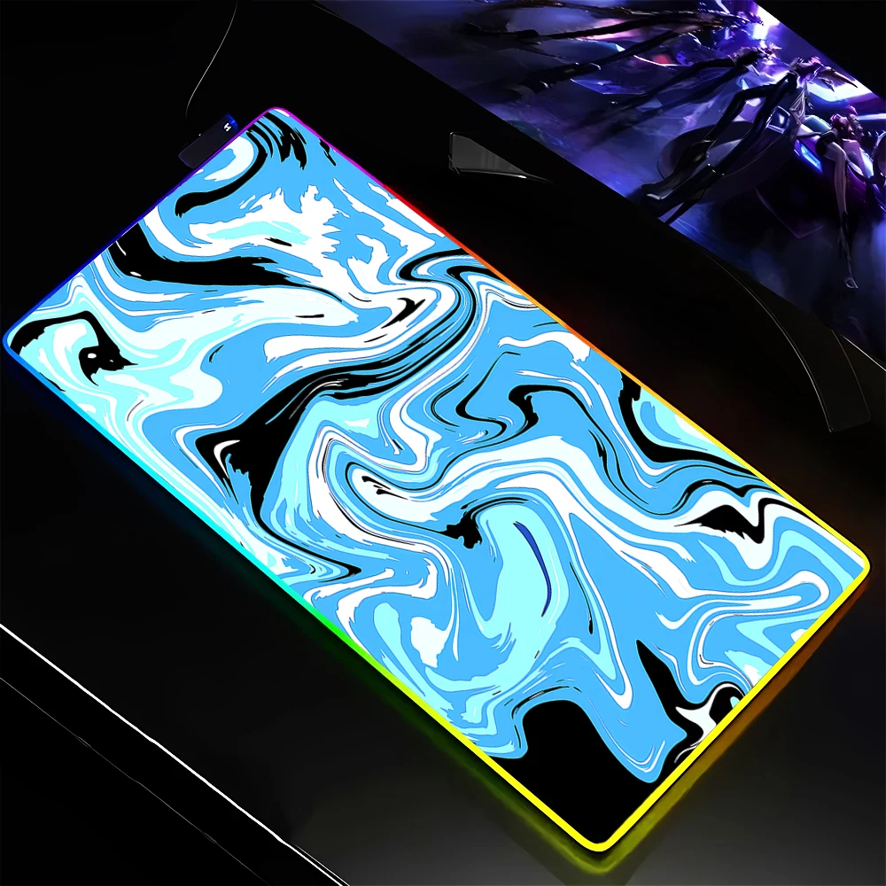 Large Strata Liquid HD Custom Mousepad Gamer Keyboard RGB Diy Deskmat Office Accessories PC Gaming LED Backlight Extended Pads