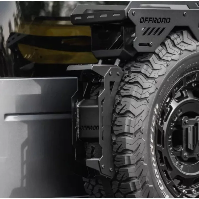 Upgrade Parts For KM TANK300 1/8 RC Crawler Spare Tire Cargo Rack with Rope 3D Printed Bolt-On Accessory for Off-Road Truck