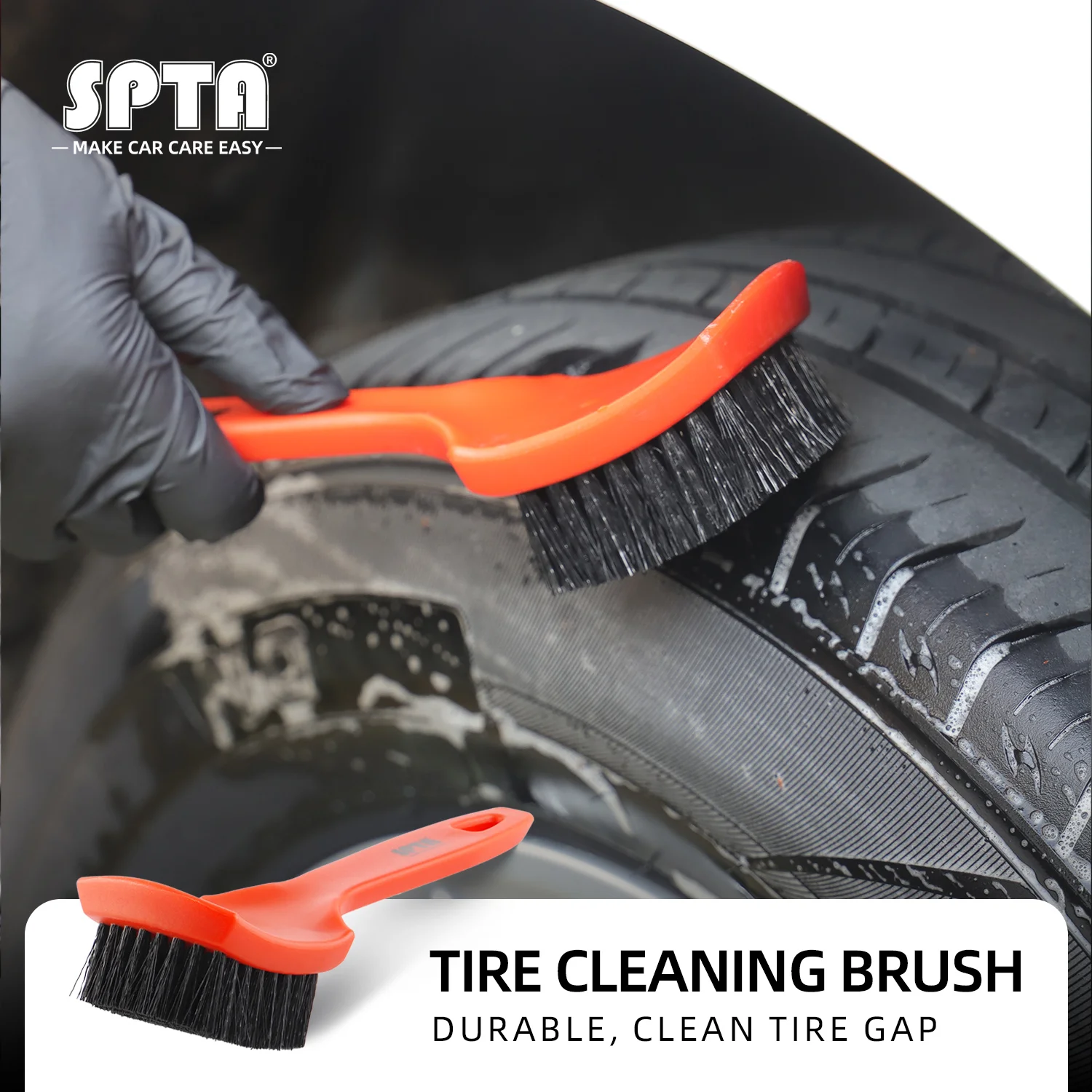 (Bulk Sale 1-20pcs) SPTA Tire Rim Cleaning Anti Static Wheel Hub Brushes Detailing For Car Washing Tool