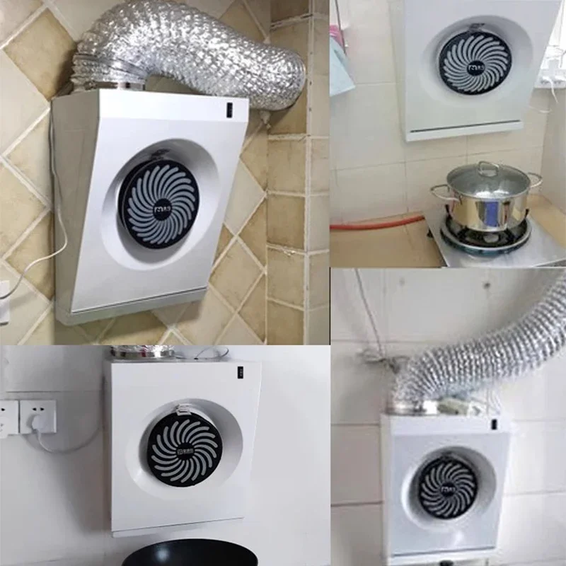 Wall-mounted Kitchen Exhaust Fan Side Suction Range Hood High Suction Easy Install Grease Pump