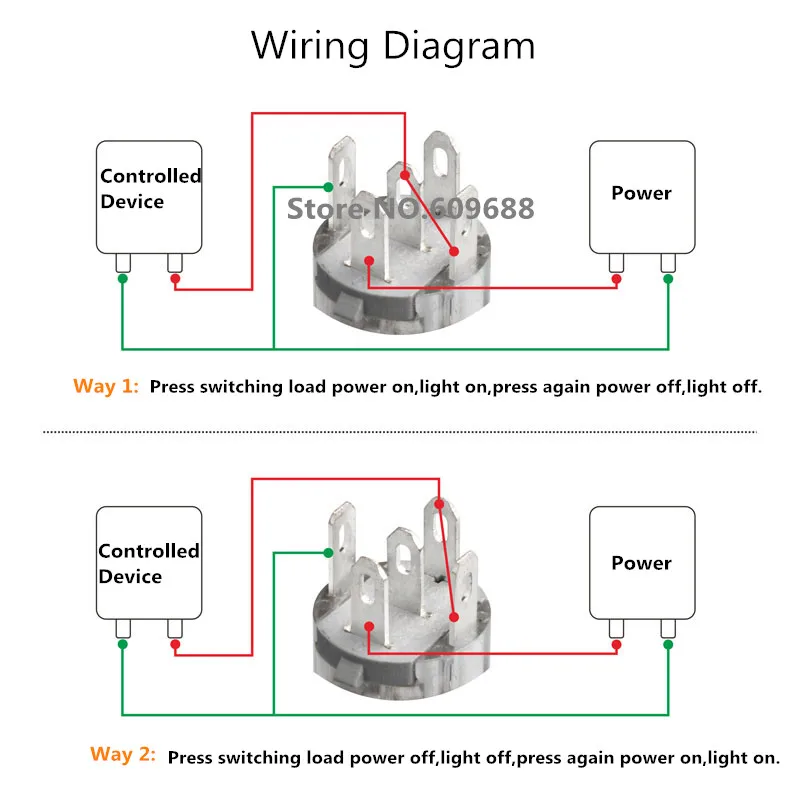 16MM with Connector 16mm Water Proof Metal Push button Switch Automobile switch with Light Laching/Momentary Switch