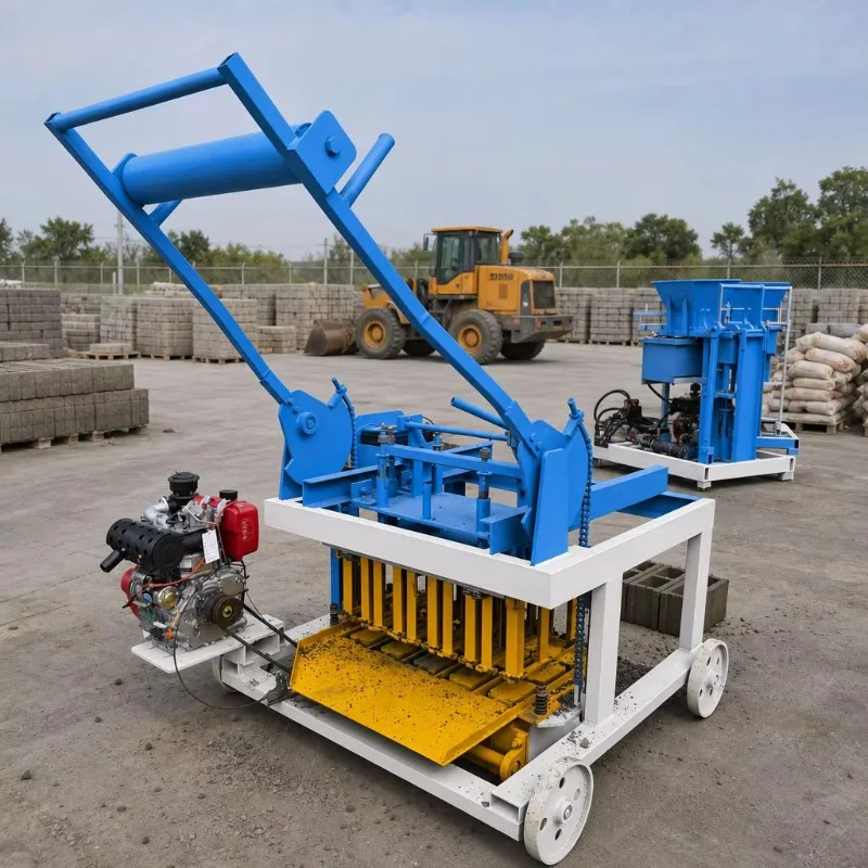 Cheap Qt4 - 24 Semi Automatic Hollow Block Making Machine Interlocking Cement Brick Making Machinery
