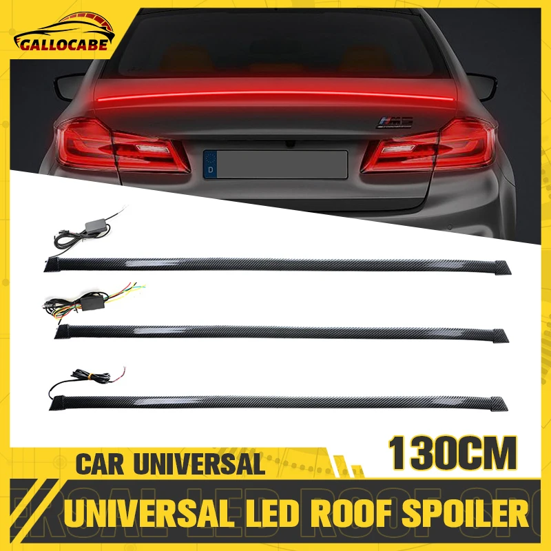 Led Rear Spoiler Universal 1.3M Soft Waterproof Multifunction Car Accessories Brake Steering Lamp For BWM For Tesla For Golf