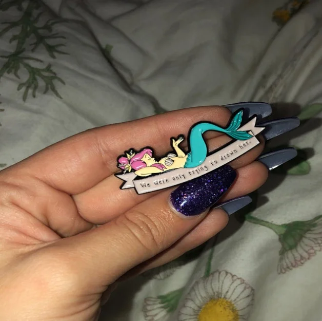 Personalized Mermaid Creative Pop-Enamel Pin Lapel Badges Brooch Funny Fashion Jewelry