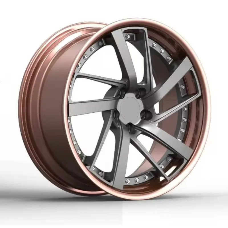 SYAC Customized Rose Gold 2-piece Forged Aluminum Alloy Passenger Car Wheels 18-24 Inch 6061-T6 Aviation Aluminum Alloy Car Rims