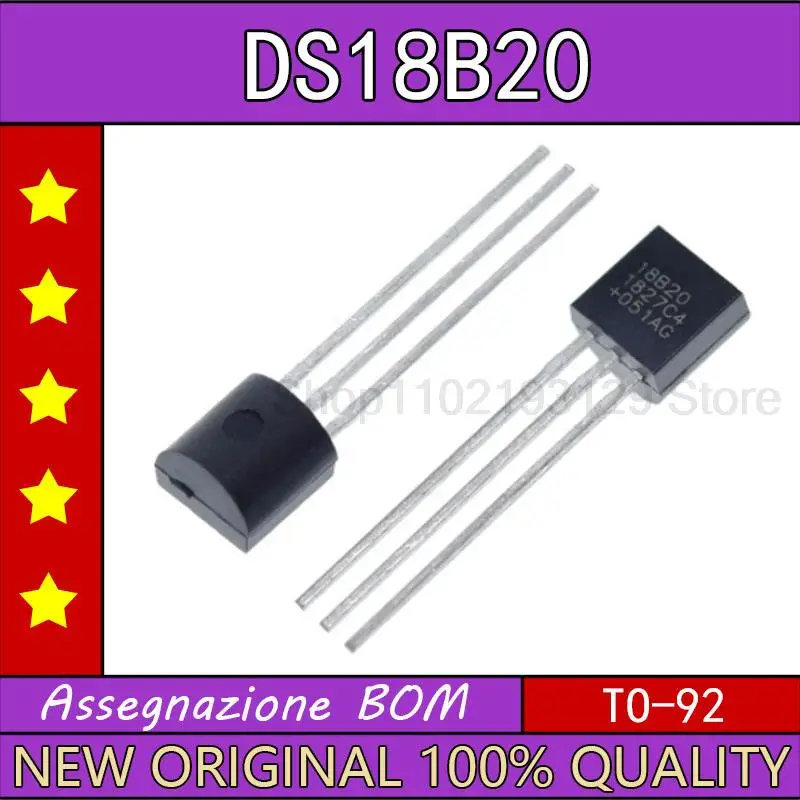 Chip electrónico con Sensor DS18B20 TO-92, chips 18B20, Sensor de temperatura IC 18b20, diy, 10 Uds./lote
