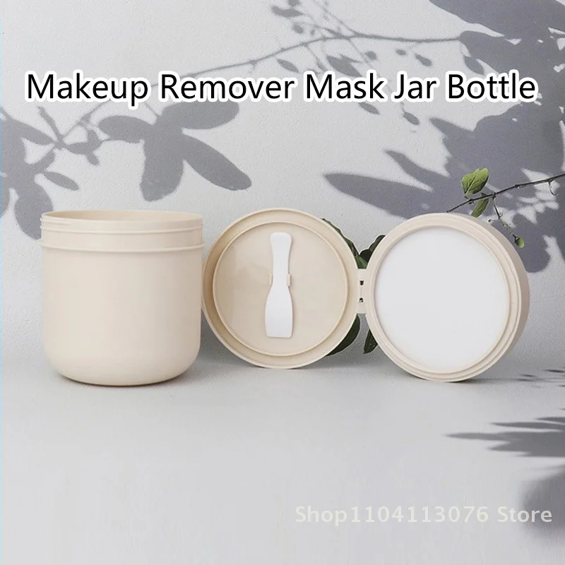 

1pcs 300/400ml Refillable Makeup Remover Jar With Spoon Plastic Empty Makeup Jar Pot Travel Face Cream Lotion Cosmetic Container