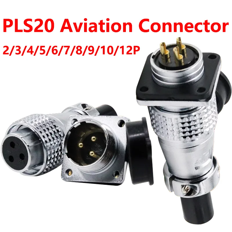 

PLS20 Aviation Connector 2/3/4/5/6/7/8/9/10/12 Pin Male Female Plug Connector WS20 TP20 Opening Diameter 20mm