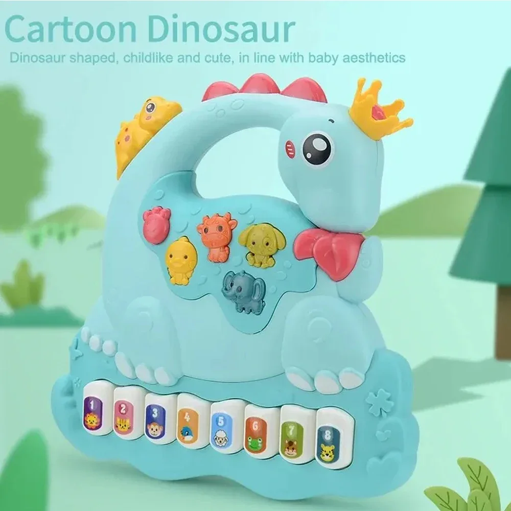 

Toys Dinosaur Piano Music Light Up for Boys Girls Kids Toys Interactive Piano Keyboard for Chilren GIifts