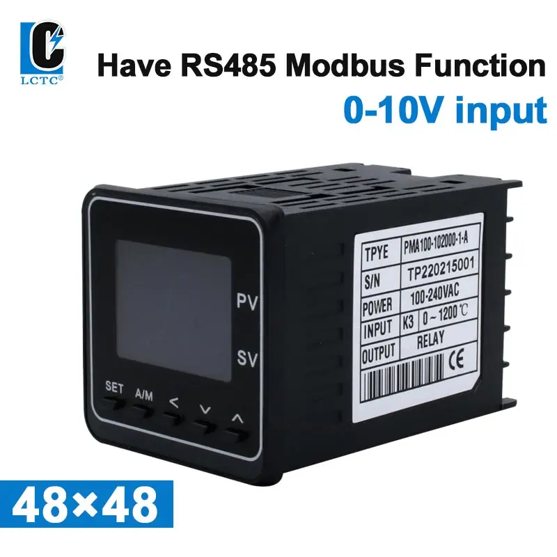 LCTC PID Temperature Controller 0-10V Input SSR Relay 4-20mA 0-10V Output With RS485 Programmable Thermostat 48x48mm