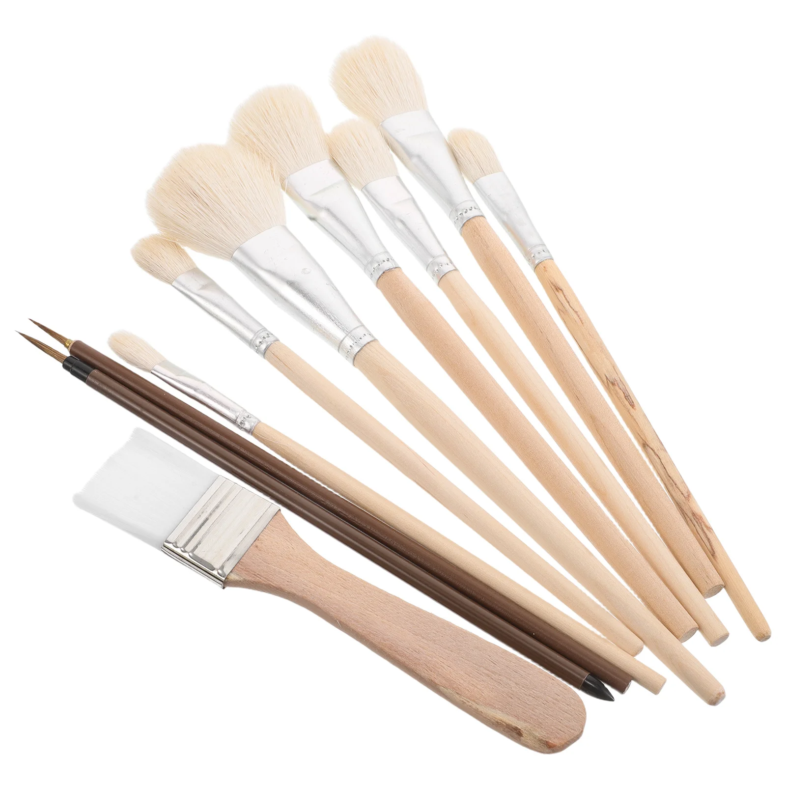 

1Set Oil Paint Brushes Soft Bristles Fine Tip Detail Brush Set for Watercolor Ceramic Pottery Painting Supplies