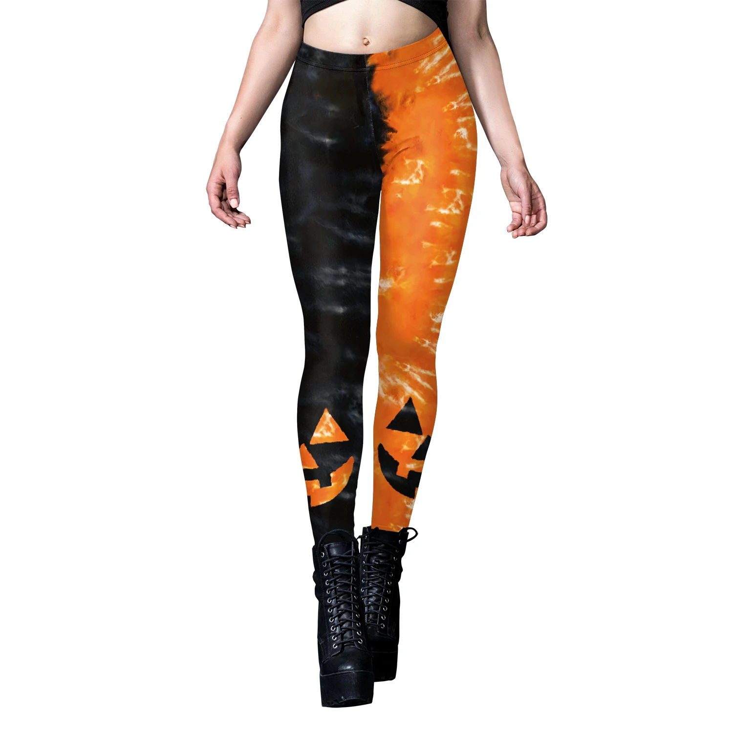 [Du bist mein Geheimnis] Halloween Leggings für Frauen sexy Color Match Print Urlaub Party Hosen weibliche lustige elastische Strumpfhose Hosen