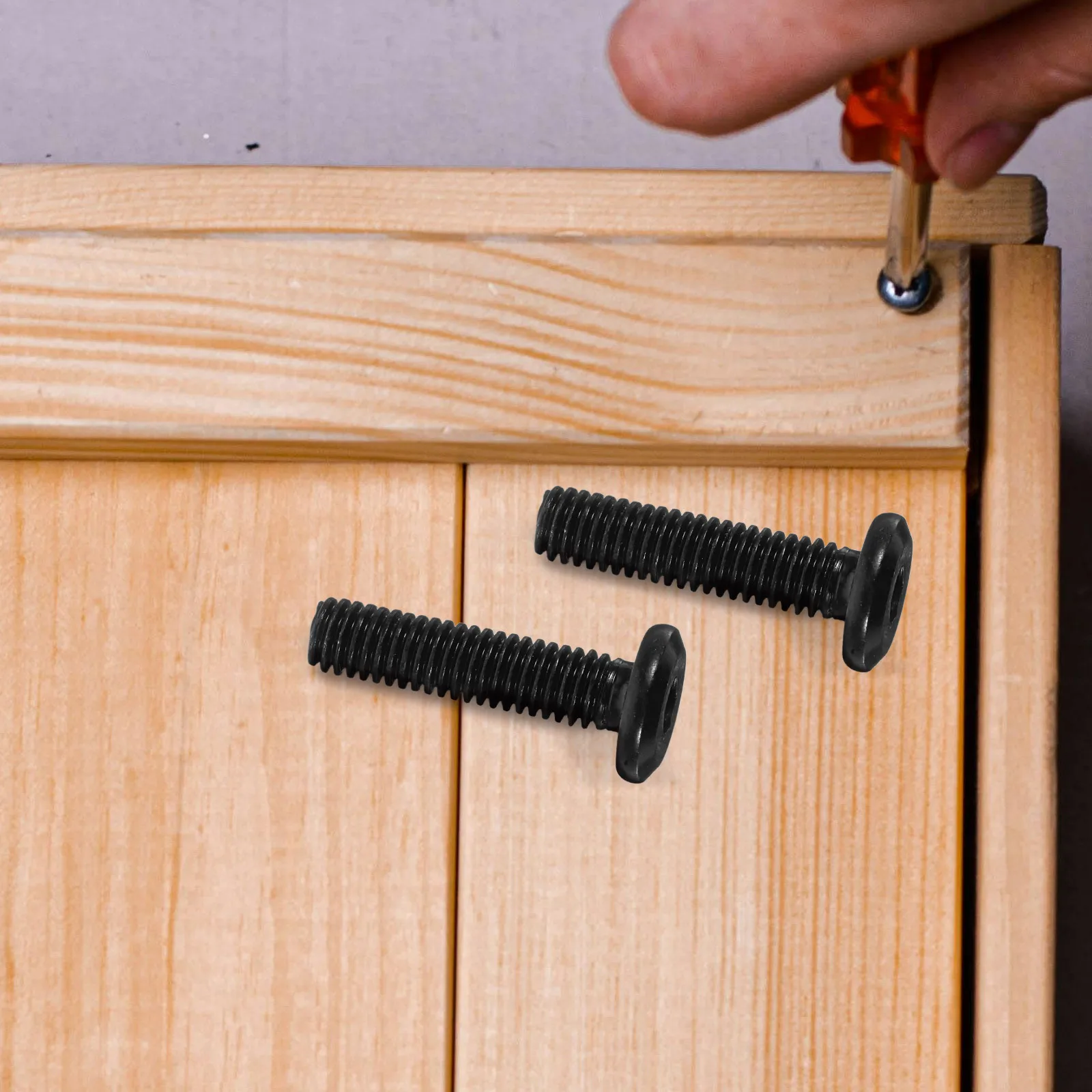 

50Pcs Furniture Screws Carbon Steel Socket Cap Screws with Flat Beveled Head for Table Bed Shelf Assembly Heavy Duty Full Thread